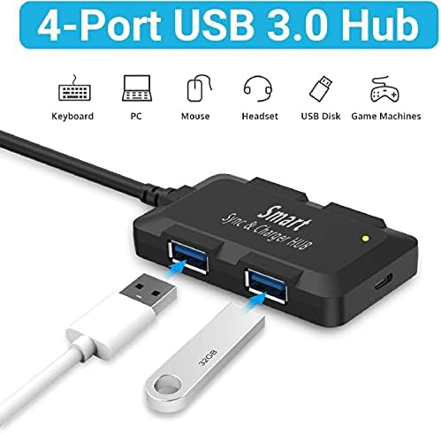 Преносим USB Сплитер 3.0 Хъб 4-Портов Удължител на Данни 5 Gbit/s Адаптер за клавиатура и мишка Ps4 с Конектор за свързване на кабел