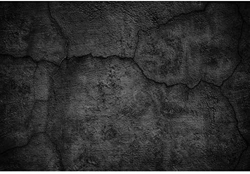 YongFoto 12x8ft Абстрактен Фон Черно-Сив Фон Бетонни стени Гръндж Стара Циментова Стена Фон за Снимки Черно Тухлена Фон на Абстрактното