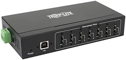 Трип Lite 7-Портов хъб USB 2.0 хъб индустриален клас USB 2.0, защитени от електростатично разреждане напрежение 15 kv, промишлен хъб