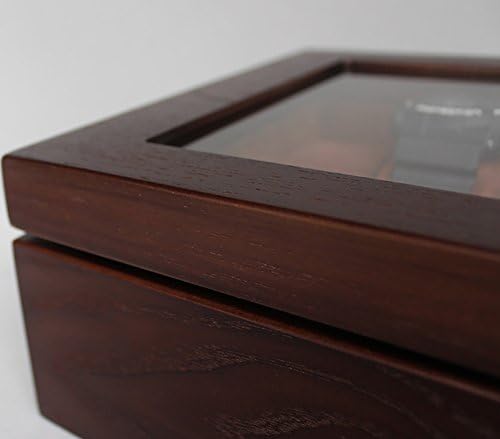 Декоративни кутии за бижута, 10-битова кутия за часовници, Дървени Сбирка кутия, Кутия за съхранение на бижута-тъмно кафяво