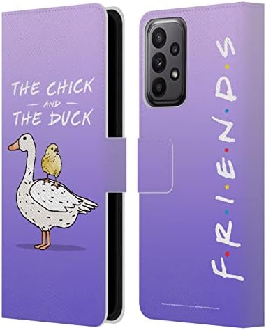 Дизайн на своята практика за главата Официално Лицензиран Friends ТВ Шоу Chick and Duck Key Art Кожен Калъф-книжка-джобен формат и е