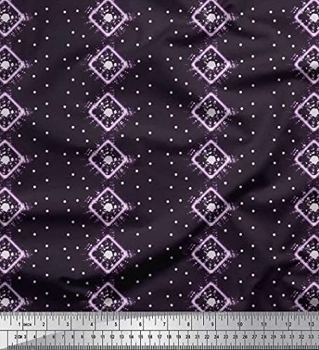 Памучен трикотажная плат Soimoi в полка и с геометричен принтом под формата на вратовръзката ширина 58 см