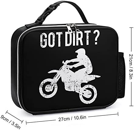 FunnyStar Got Dirt Bike Чанта За Обяд Подвижна Кожена Пътна Чанта За Храна За Училищната Работа За Деца И Възрастни