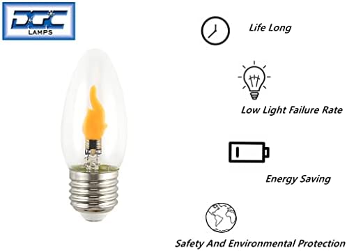 Led лампи-свещници DoubleGoodCo C35 с играта на пламъка E26 Капацитет 0,5 W 85 В-265 В, led лампи-свещи, 1900-2100 До 6 броя в опаковка