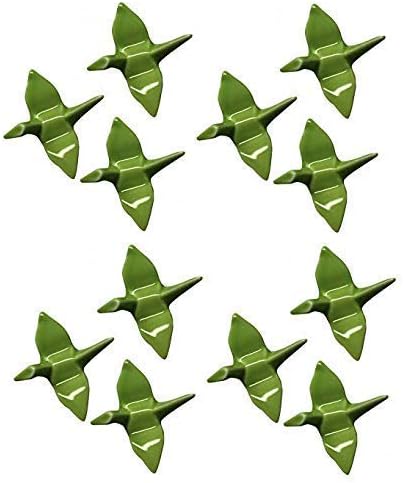 Поставка за пръчици за хранене от зелен фарфорового журавлика, Набор от 12
