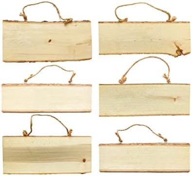 6 Опаковки Дървени Знаци Правоъгълна табела от Липа Дървена Парче Diy, изрязани метод на изгаряне (4x10x0,5 инча)