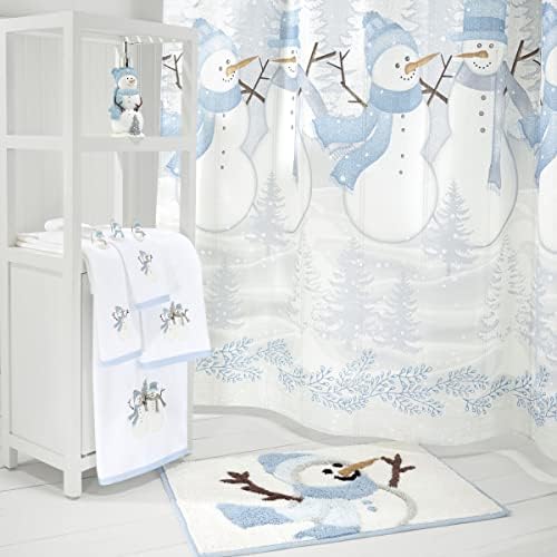 Спално бельо Avanti - Кукички за завеси за душ, Комплект от 12 броя, Декор за баня и празници (колекция Frosty Friends)