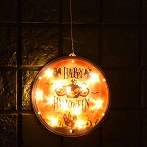 Окачен лампа за декорация Хелоуин N /B, с помощта на абажура с цветен печат от PVC и led топки с механични превключватели, нещастници