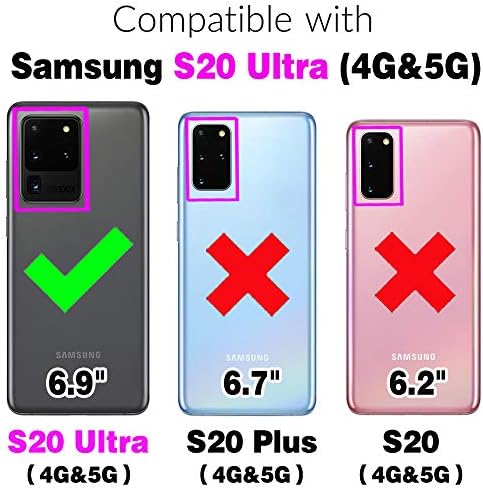 Калъф за телефон Samsung Galaxy S20 Ultra Glaxay S20ultra 5G с Предпазно Фолио от Закалено Стъкло, Държач за карти, една Чанта-Портфейл