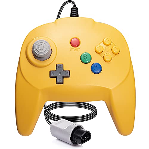 Класически Жичен Джойстик контролер N64 Gamepad с Удлинительным кабел с дължина от 6 Фута за Nintendo 64, Жълт