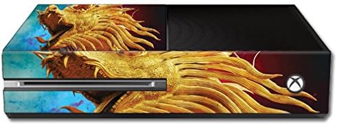 Кожата MightySkins, Съвместима с конзолата на Microsoft Xbox One, обертывает стикер Скинами Златен Дракон