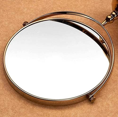 Малко огледало SYZHIWUJIA, огледало за грим, Десктоп Двустранно огледало с 3-кратно увеличение, въртящо се на 360 ° Огледало за Баня,