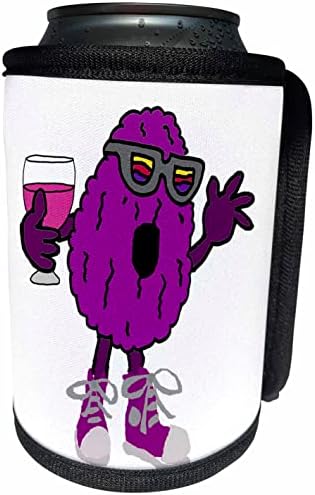 3. Смешно е Симпатичен анимационен герой със стафиди Пие вино. - Опаковки за бутилки-охладители (cc-362115-1)