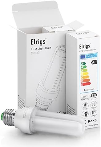 Led лампа Elrigs E26, еквивалент на 75 W (9 Watt LED 1000lm), царевица лампи със средна мощност, топло бяло (3000 К), заместват 20 Ватова