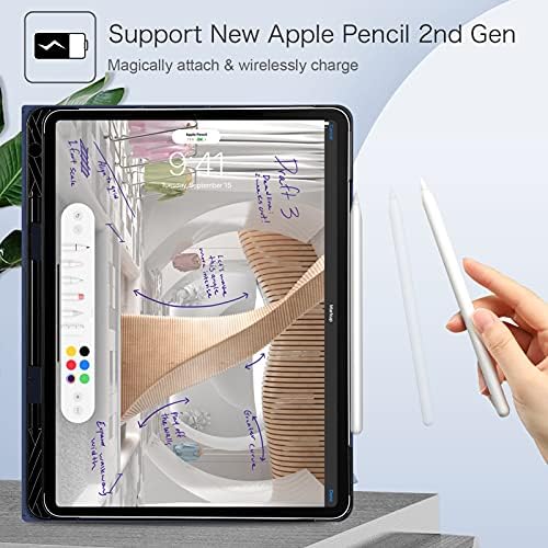 Калъф-за награда Fintie за iPad Pro 12,9 6-то поколение 2022, Многоугольная умна поставка с държач за моливи и джоб, също така е подходящ