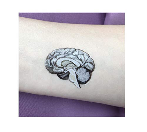 Анатомия на Мозъка, Сияние на тялото и Набор от Цветни Татуировки, 4 Опаковки