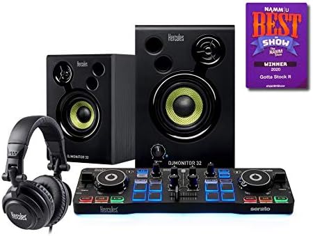 Стартов пакет на Hercules DJ USB DJ контролер Starlight със софтуера Serato DJ Lite, 15-Ваттными мониторными тонколони и звукоизолирующими