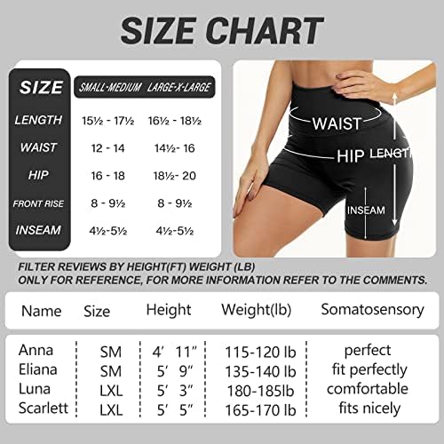 TNNZEET 3 опаковки Байкерских шорти за жени – 5 Мазни Меки Черни къси панталони за Йога с висока Талия за тренировки